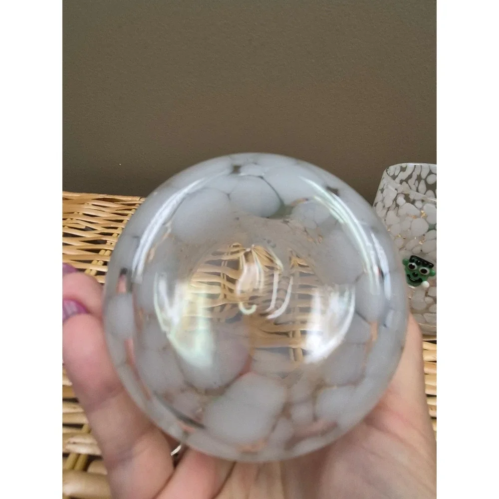 Halloween Hand Blown Confetti Art Glass Tumblers Frankenstein Bat Set of 3 Decor